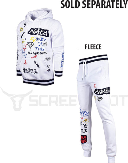 BRAND Mens Hip Hop Premium Slim Fit Track Pants - Athletic Jogger Bottom with Side Taping