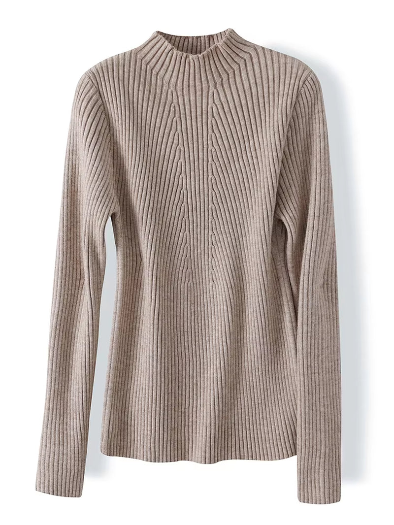 2025 Autumn Winter Turtleneck Sweater Women Fashion Chic Tops Women Knitted Pullovers Long Sleeve Jumper Pull Femme Clothing