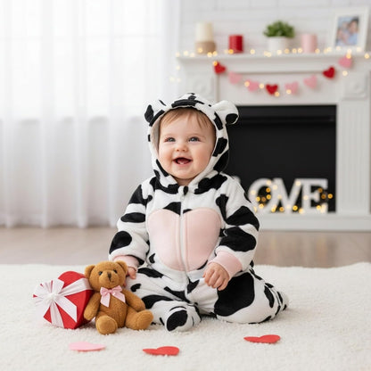 Newborn Baby Girl Winter Outfit Hooded Jumpsuit Infant One Piece Romper Baby Warm Snowsuit Clothes Gifts Set