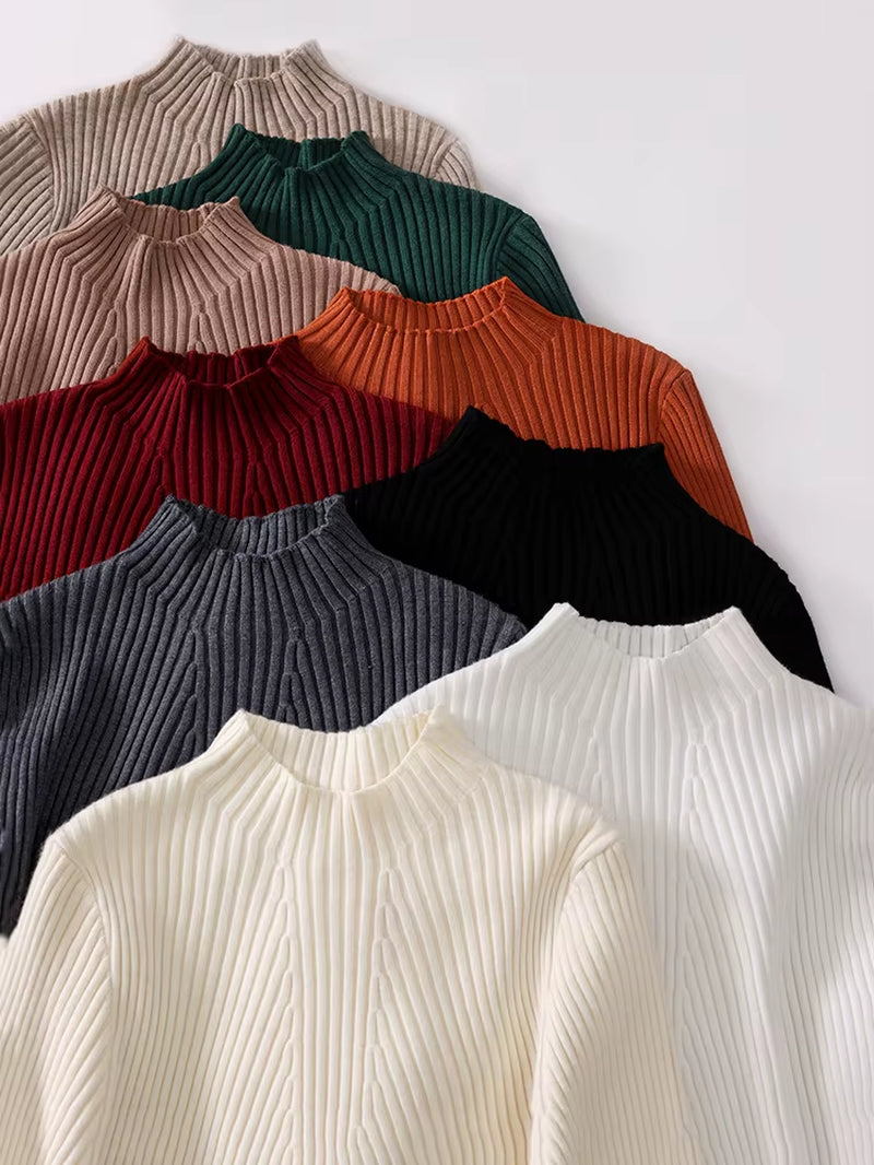 2025 Autumn Winter Turtleneck Sweater Women Fashion Chic Tops Women Knitted Pullovers Long Sleeve Jumper Pull Femme Clothing