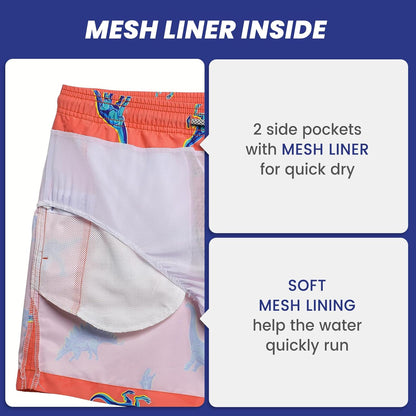 Mens Swim Trunks 5" Quick Dry Beach Shorts Bathing Suits with Mesh Lining Pockets