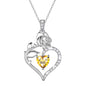 925 Sterling Silver Birthstone Necklace Rose Flower Heart Pendant Jewelry Christmas Valentines Mother'S Day Gifts for Women Mom Wife/Lover
