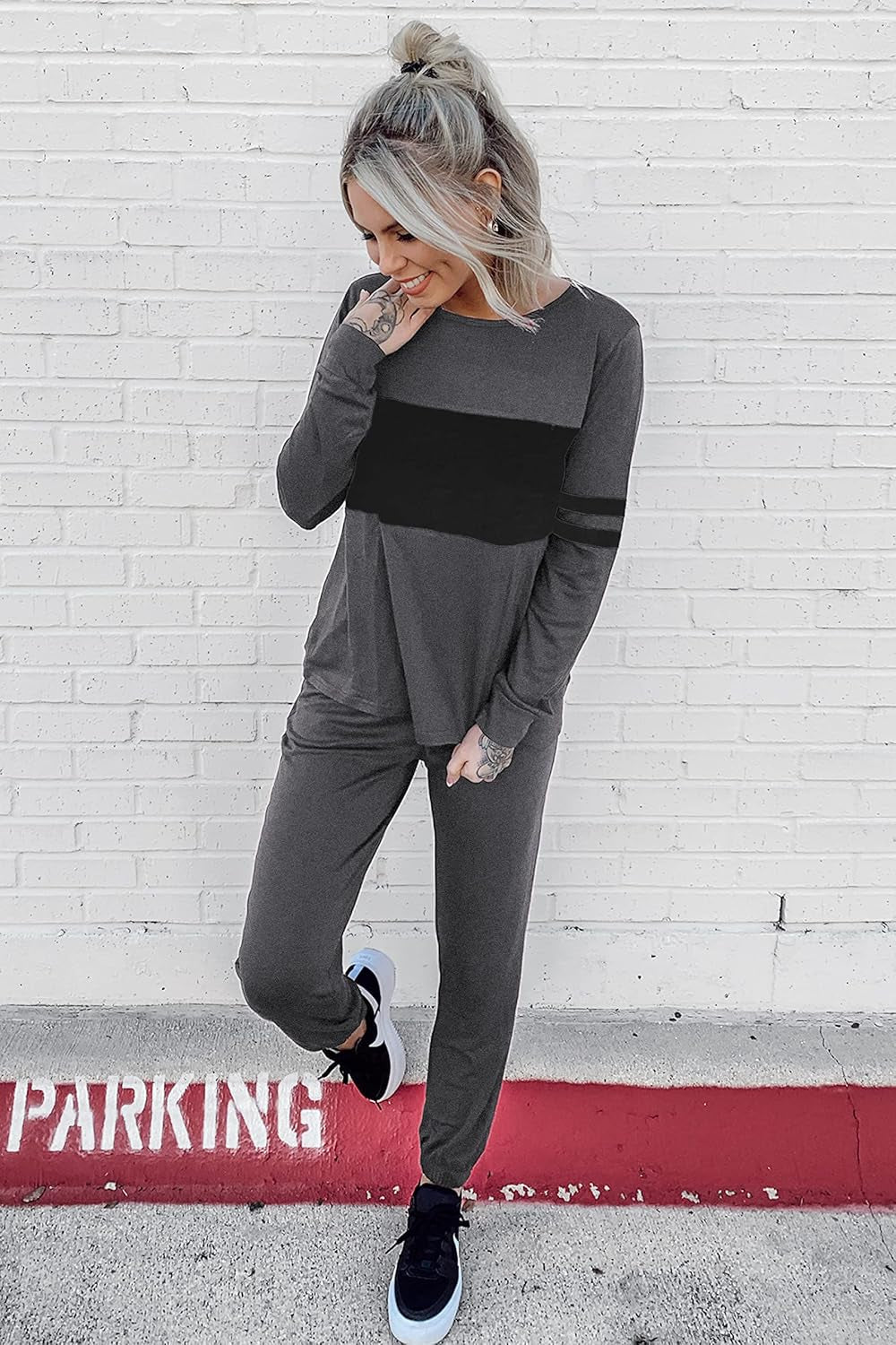 Womens 2 Piece Sets 2026 Long Sleeve Tops High Waisted Sweatpants Lounge Set Fall Fashion Travel Outfits