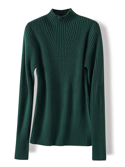 2025 Autumn Winter Turtleneck Sweater Women Fashion Chic Tops Women Knitted Pullovers Long Sleeve Jumper Pull Femme Clothing